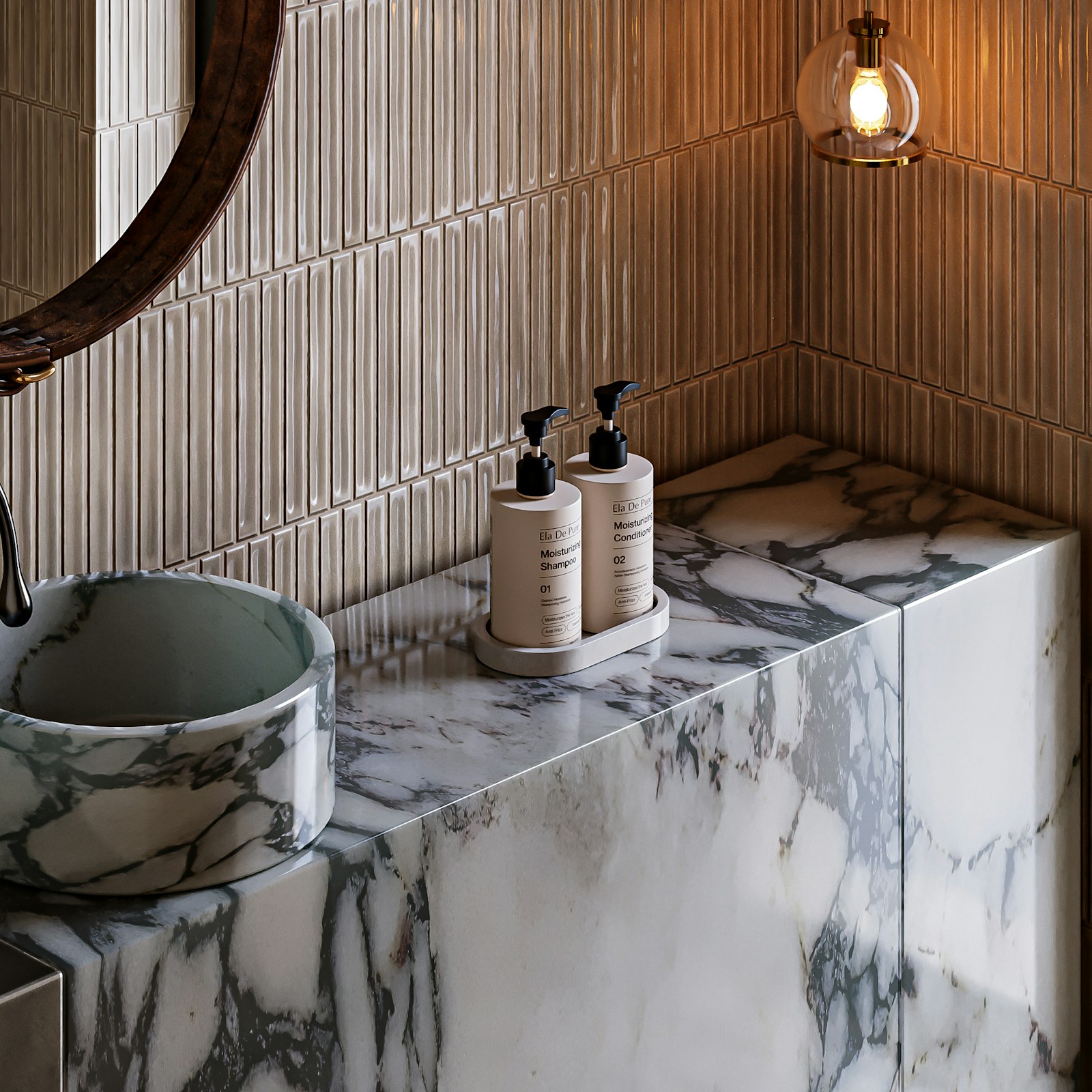 Luxury marble bathroom vanity